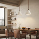 Yellow Travertine Dining Table Wabi-Sabi Style Restaurant Main Chandelier Creative Accessible Luxury High-End Bar Song's Aesthetic Modern Simplicity