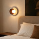 Natural Yellow Cave Stone Wall Lamp, Wabi-Sabi Style Walnut Wood Bedroom Bedside Living Room Mid-Century Style Homestay Staircase Background Wall Lamp