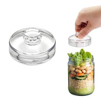 Mason Jar Wide-Mouth Canning Jar Durable Glass Weighted Easy-Grip Handle Glass Weight Fermentation Pickling Kit