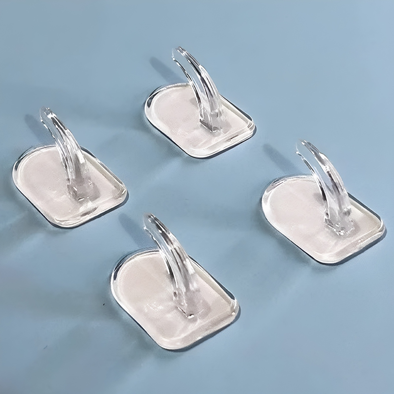 Transparent Mini Adhesive Hooks, No-Drill Strong Adhesive Hooks, Simple Household Kitchen Small Hooks, Sticky Strong Adhesive