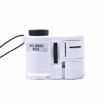 9595 white microscope antique jade jewelry appraisal detection 60x magnifying glass with led light source lamp banknote detection