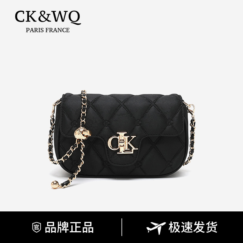 Сумка CK & WQ, женская маленькая квадратная сумка на цепочке, женская черная легкая роскошная сумка super fire niche 2025, портативная сумка-мессенджер на одно плечо