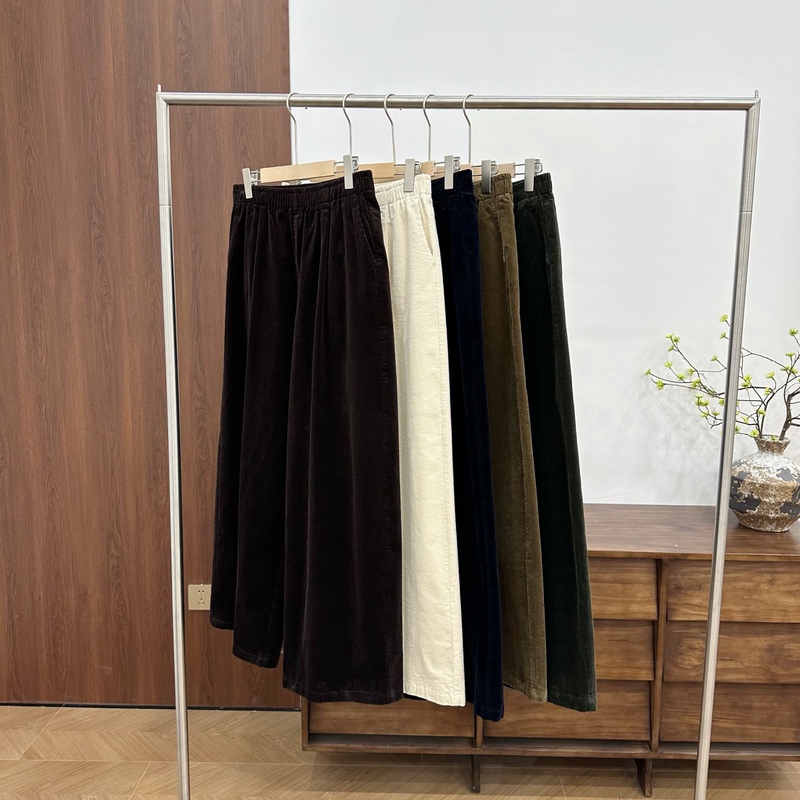 [Ruoruomei] X-2552 Autumn and Winter New High-Waisted Corduroy Wide-Leg Casual Pants for Women, Loose and Slimming Straight-Leg Pants