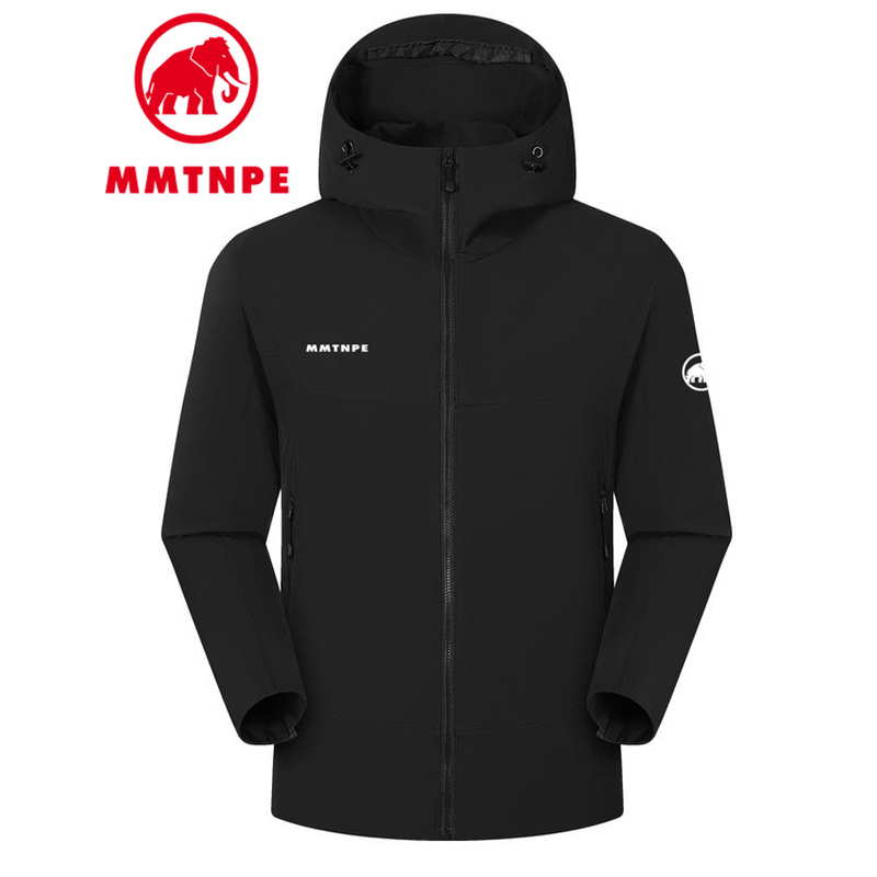 Mammoth Arctic Elephant Outdoor Men's Softshell Jacket Comfortable Windproof Water-Repellent Hooded Softshell Jacket Autumn