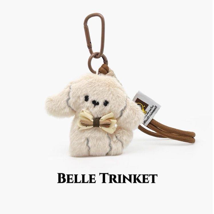 Cute Bichon Frise Puppy Plush Doll Bag Pendant Couple Backpack Decoration High-End Car Keychain