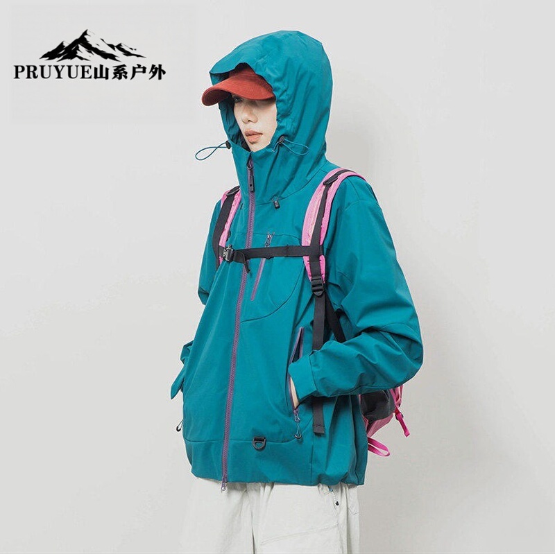 Japanese Pruyue Outdoor Softshell Waterproof Jacket 3-in-1 Functional Hiking Coat Unisex Windbreaker Japanese Pruyue Outdoor Softshell Waterproof Jacket 3-in-1 Functional Hiking Coat Unisex Windbreaker