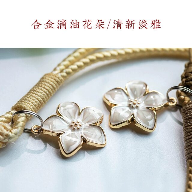 Fresh literary mobile phone chain lanyard short mobile phone case pendant wrist rope hand-woven antique key chain cdd camera lanyard strong and durable anti-lost rope pendant bag pendant