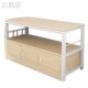 Kitchen small long table household multi-layer table movable vegetable cutting table double-layer wooden table simple rectangular multi-functional table bed sheet pull cart