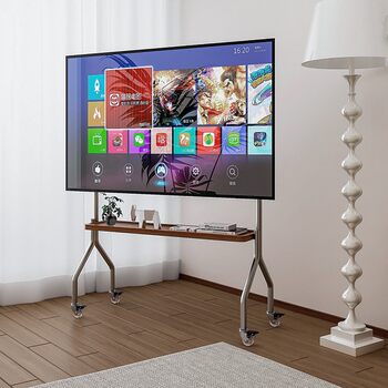 Stainless Steel Movable Tv Floor Stand Suitable for 43 to 80inch Inch Tvs with Wheels for Living Room and Bedroom