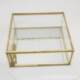 Glass jewelry storage box Square jewelry storage box New Chinese metal border jewelry storage box