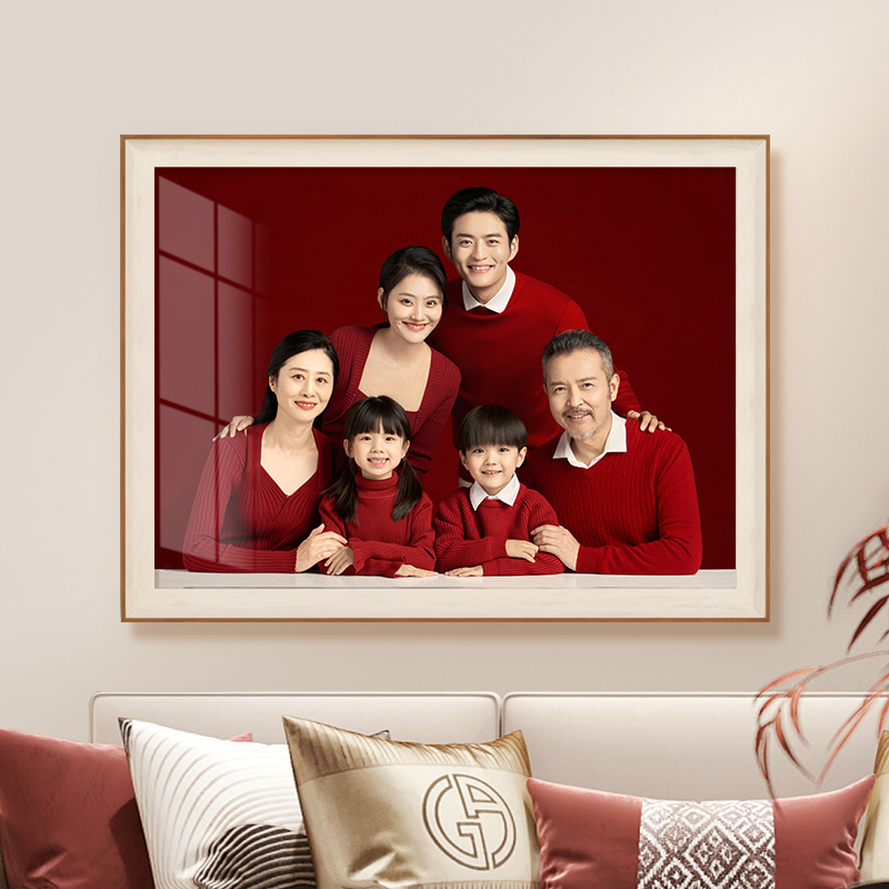 Family Portrait Photo Frame with Printed Photos, Photo Printing Made into a Photo Frame for Wall Hanging, Large Size with a High-End Feel