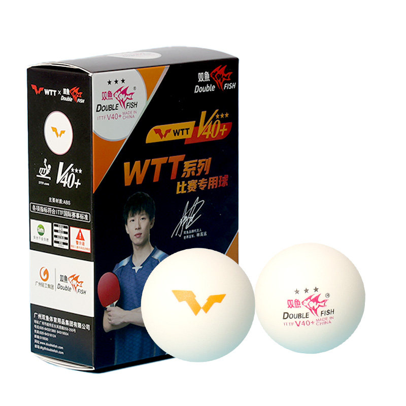 Double Fish Table Tennis Three-Star Wtt Event-Specific Ball 40+ with Seam, Genuine Durable High-Elastic Ball, Ittf Certified