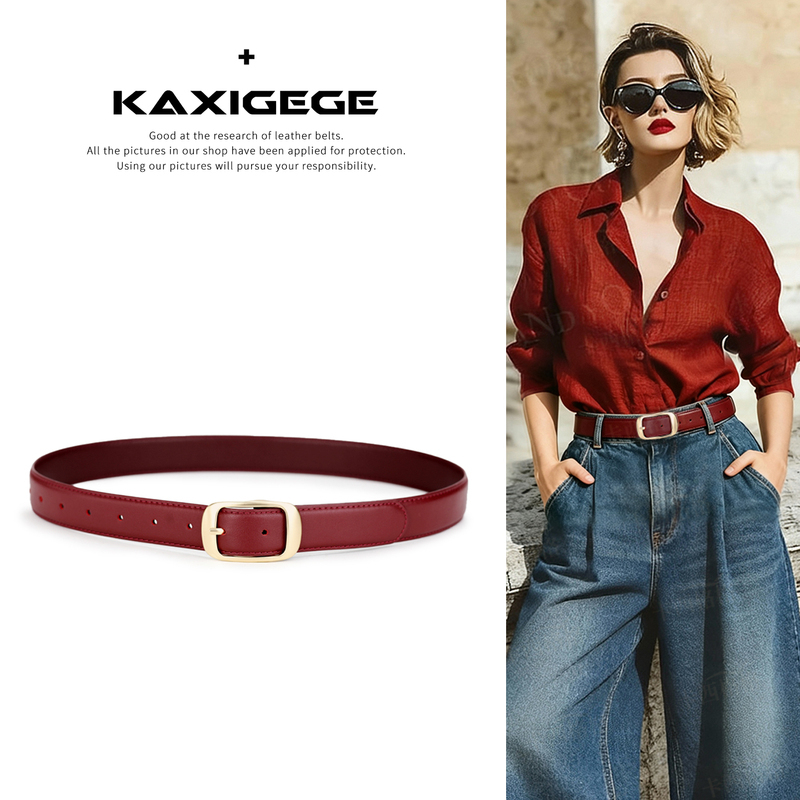 Belt for Women, New Model for Their Zodiac Year, Ankora Red Genuine Leather Decorative Belt, Suitable for Skirts and Wide-Leg Jeans Belt for Women, New Model for Their Zodiac Year, Ankora Red Genuine Leather Decorative Belt, Suitable for Skirts and Wide-Leg Jeans