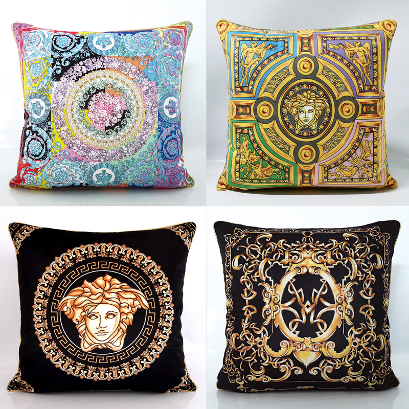Suitable for Versace European-Style Throw Pillows, American Light Luxury Style Throw Pillows, Office Sofas, Home Model Rooms, Living Rooms, and Beds