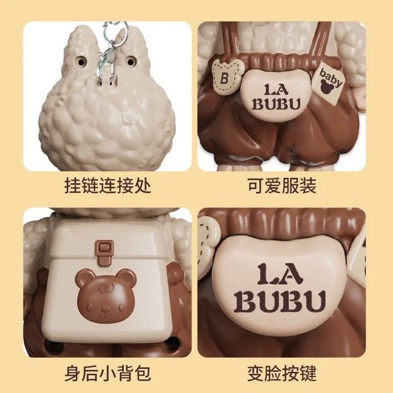 Rabbabu face changing keychain doll spinning doll pendant