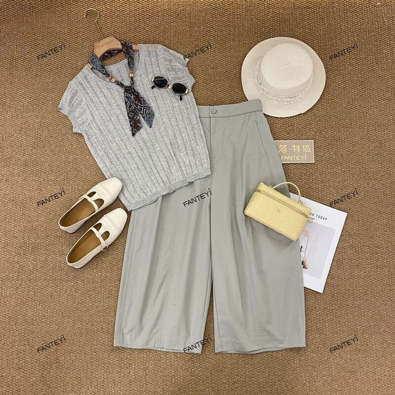 Fantey-14 Summer New Fashionable Women's Stylish Versatile Slimming Wide-Leg Curved Casual Pants for Women 9189 Fantey-14 Summer New Fashionable Women's Stylish Versatile Slimming Wide-Leg Curved Casual Pants for Women 9189