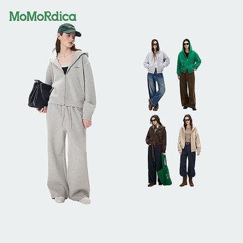 Momordica hooded sweatshirt/wide-leg sweatpants fleece sweatshirt