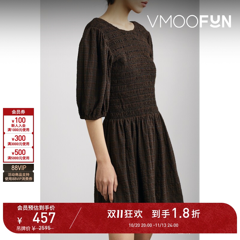 【D11 Discount】Ganni Women's Backless Shirred Bubble Gauze Mini Dress Little Black Dress