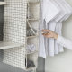 Simple cotton and linen wardrobe storage hanging bag fabric multi-layer