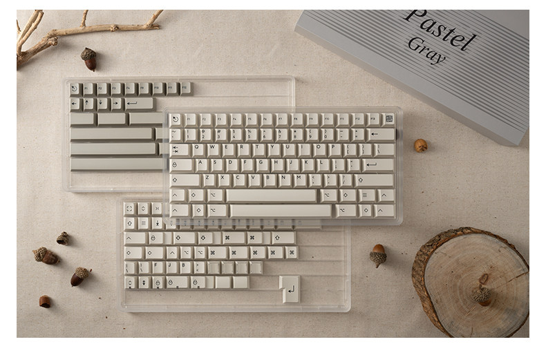 2024's hottest mechanical keyboard aesthetics! pbtfans pastel gray