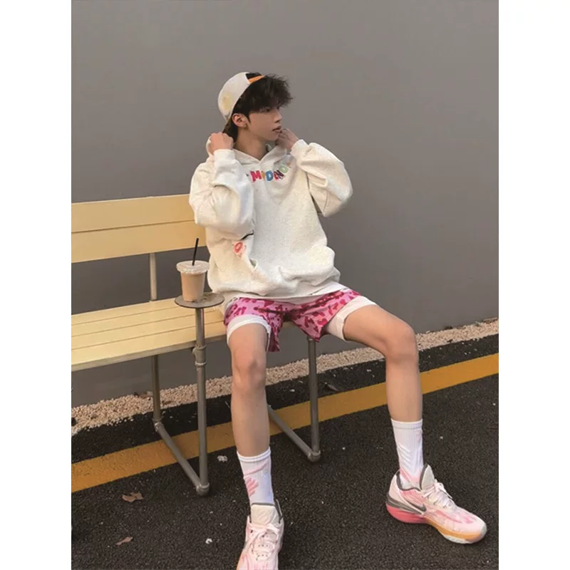 Лохак/Лхак ретро спортивное демисезонное теплоe лонгслив с капюшоном, американский стиль, оверсайз