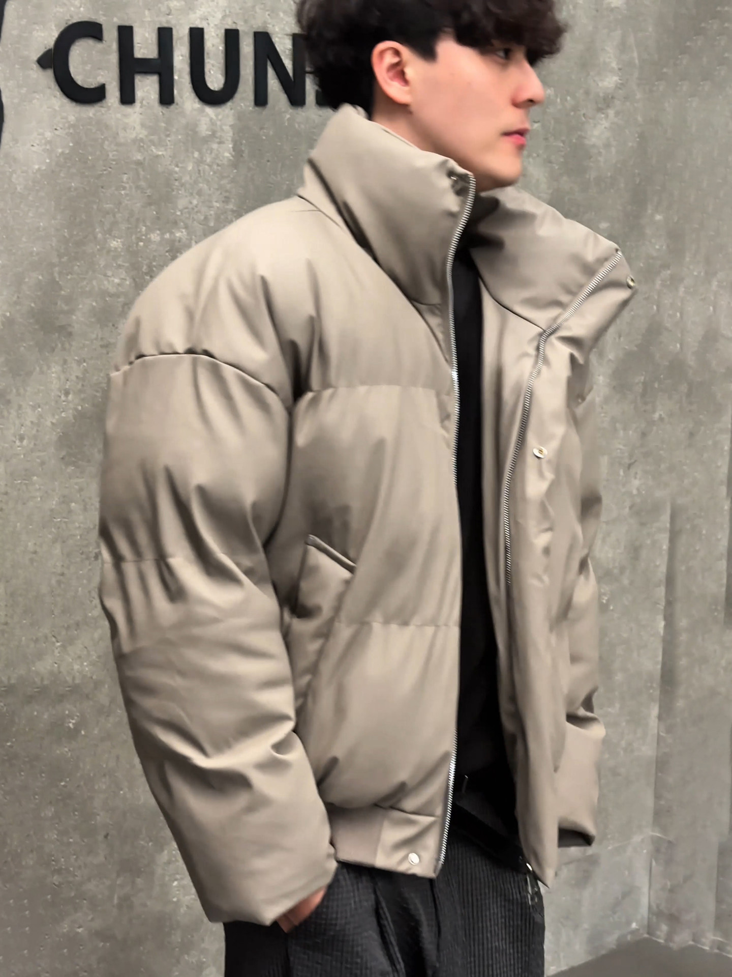 American Retro Pu Leather down Cotton Jacket for Men, Winter Stand-Up Collar Warm Coat, High-End Stylish Short Puffer Jacket