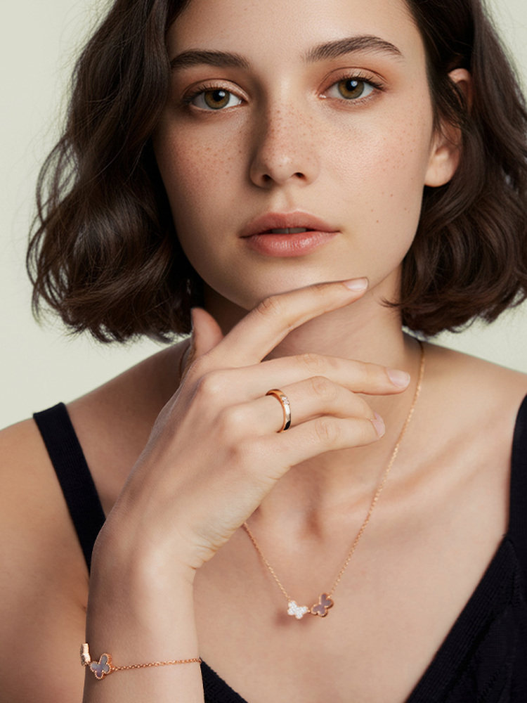 Duke Butterfly Couple Rings High-End Light Luxury Rings New Year Gift Birthday Gift Anniversary Gift for Girlfriend