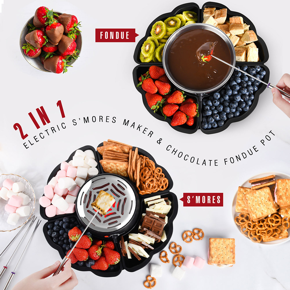 Xiaomi's new chocolate electric hot pot melting pot marshmallow roasting machine 2-in-1 set fruit platter party gathering