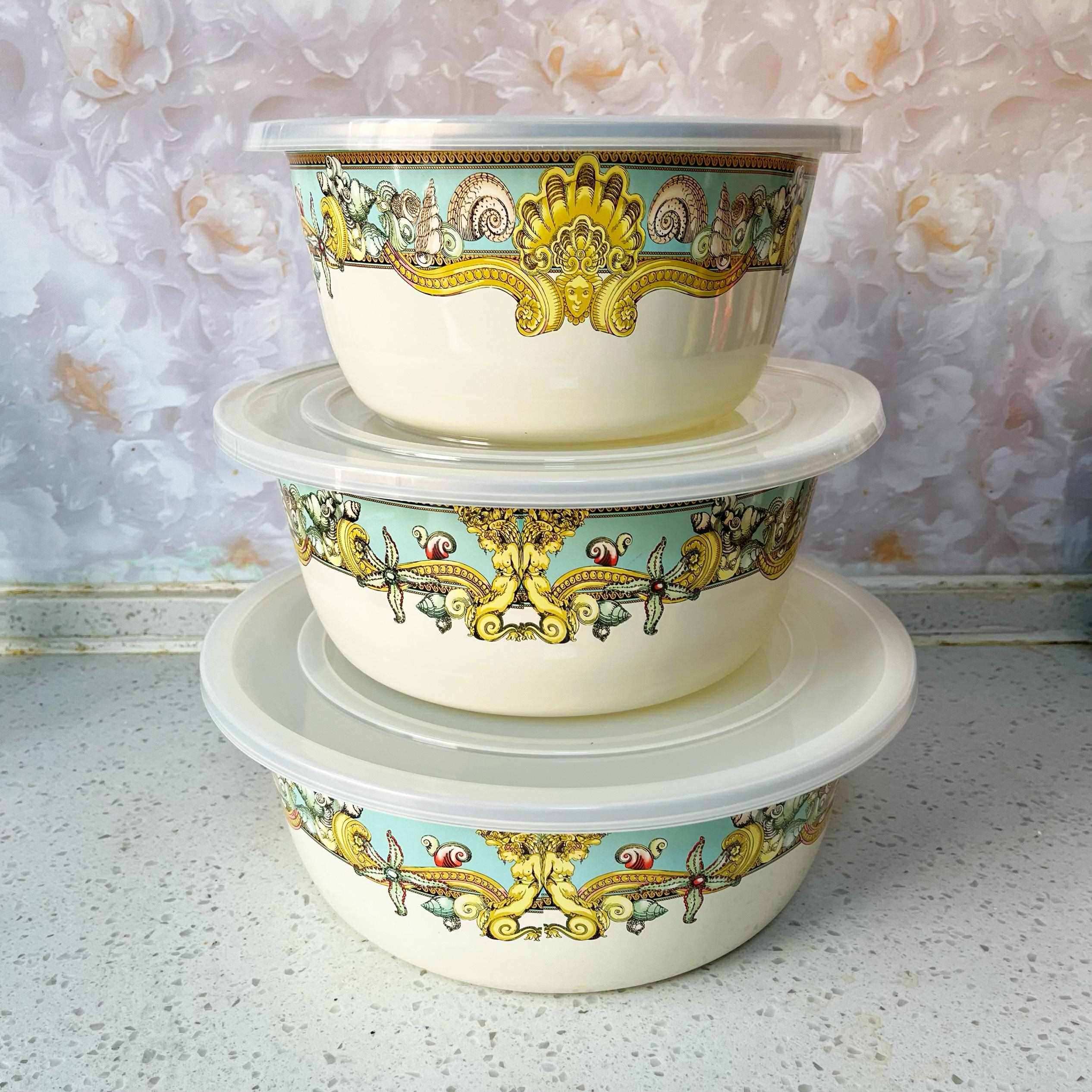 珐琅搪瓷加厚24/28/32cm三件套盆老式盆碗和面备菜厨房用盆洋瓷盆