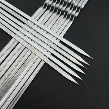 Disposable thickened iron skewers for packaging, take-out, commercial mutton skewers, barbecue equipment, stalls, barbecue signatures, charcoal grills