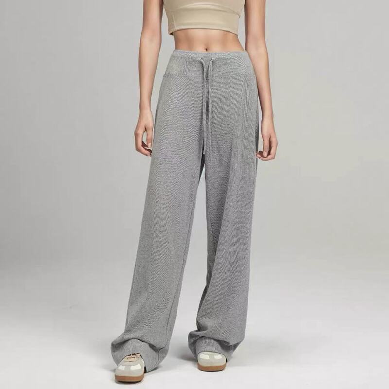 Outlet Straight-Leg Casual Pants, Loose Fit, Slimming, Lazy Style, Sports Yoga Pants, Drapey Knit Wide-Leg Long Pants