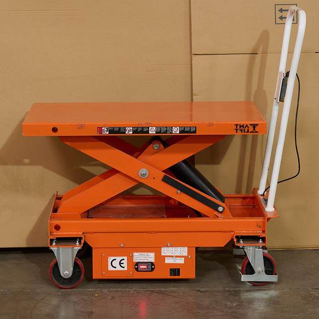 Mobile manual electric hydraulic lift platform car fully automatic small scissor lift freight vehicle