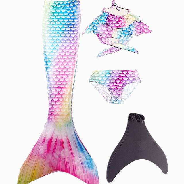 Girls' Fishtail Swimsuit, Mermaid Tail Swimsuit, Beautiful Swimsuit for Girls, Children's Mermaid Tail Skirt, Stylish Summer Wear for Girls