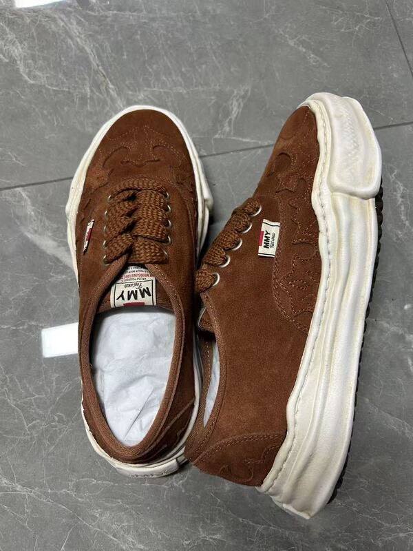 Dissolved Shoes Shawn Yue Retro Thick-Soled Sneakers Genuine Leather Shoes for Men and Women