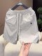 Quick-Drying Breathable Casual Shorts for Men 2025 Summer New Embroider Design Simple Fashion Versatile Five-Quarter Pants for Men