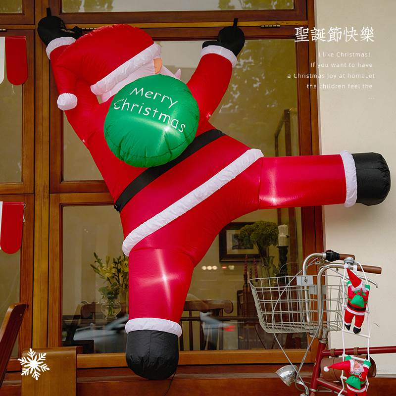 クリスマスの飾り、クライミングウォール、サンタクロース、インフレータブルエアモデル、クリスマスドレス、コーヒーショップの雰囲気、シーンレイアウト