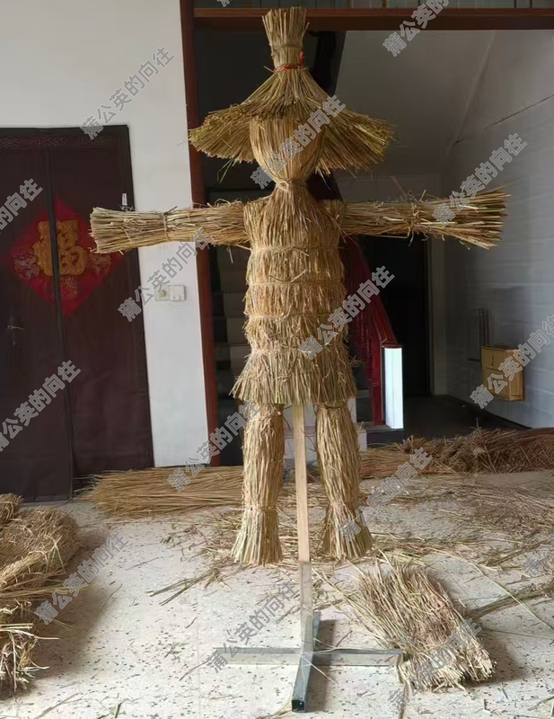 Scarecrow Crafts, Hand-Woven Straw Scarecrow Figures, Decorative Straw Dummies, Farm Activity Scene Setup, Outdoor