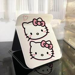 Cute Desktop Foldable Makeup Mirror Bedroom Student Dormitory Portable Desktop Hand Dressing Mirror r