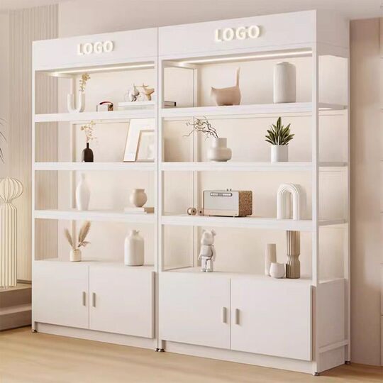 Vitrina de exhibición, vitrina de piso, vitrina de exhibición de productos, estante de cosméticos para salón de belleza, estante de exhibición multicapa