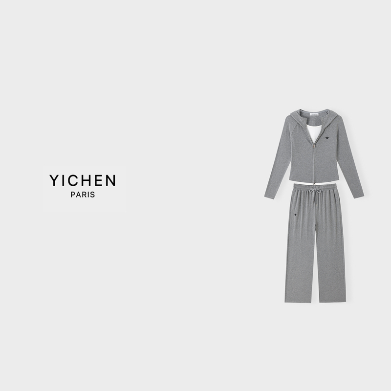 Yc Draped Floral Gray Sporty Casual Suit-3371 Yc Draped Floral Gray Sporty Casual Suit-3371