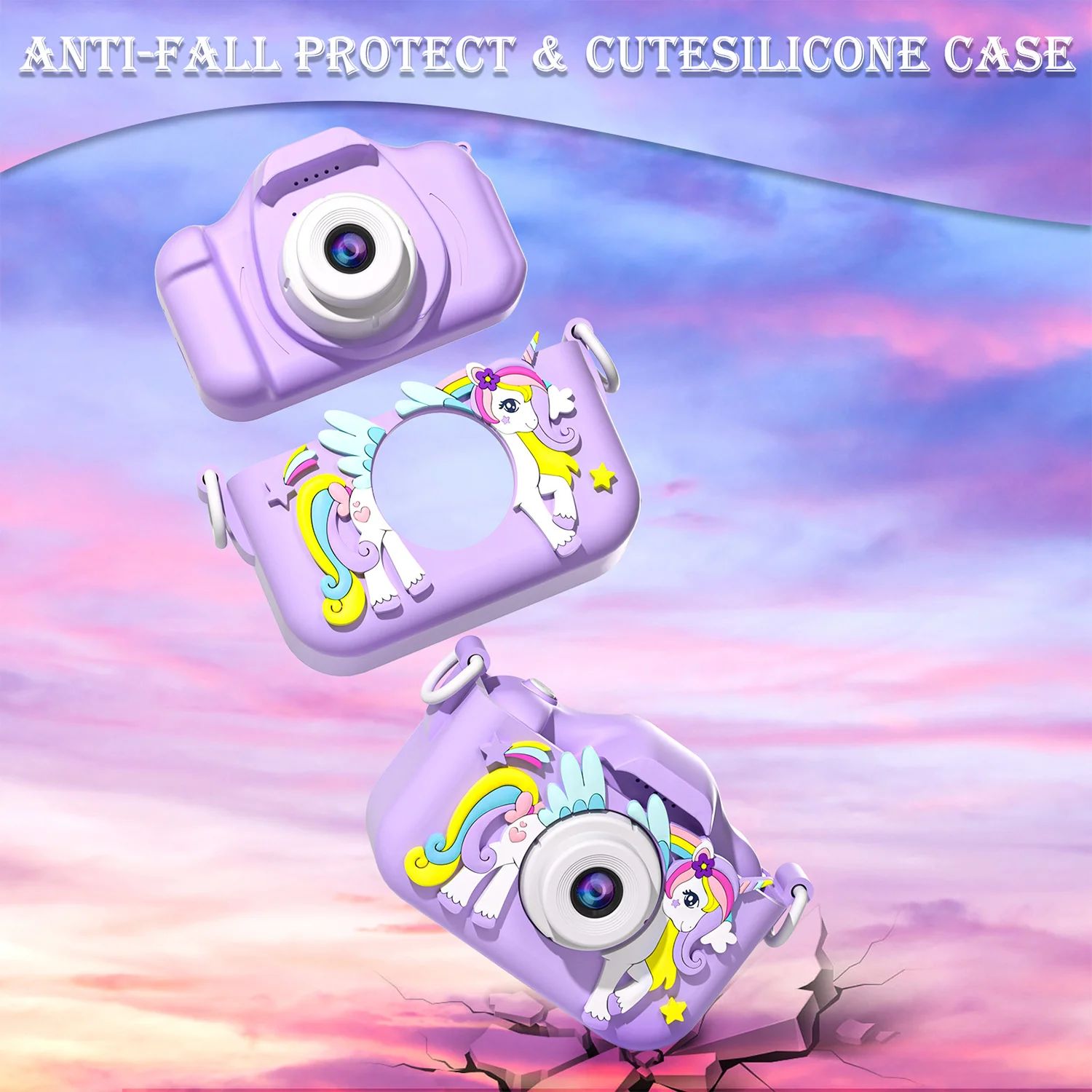 Детский фотоаппарат kids mini camera cartoon unicorn toys for girls boys birthda