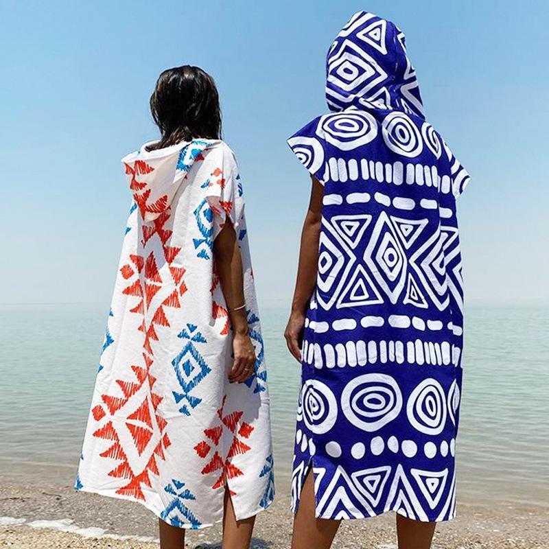 Adult Hooded Bath Towel Microfiber Poncho Beach Quick-Drying Bathrobe Cape Beach Bathrobe Adult Hooded Bath Towel Microfiber Poncho Beach Quick-Drying Bathrobe Cape Beach Bathrobe