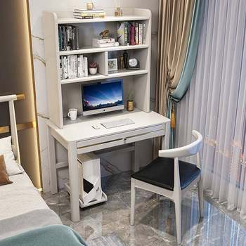 Real desk and bookshelves integrated small apartment for home use writing bedside small table bgl student learning desk simple wood electricity