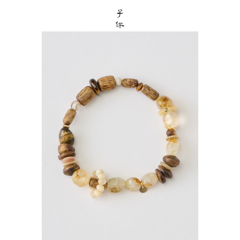 Zixiu Zixiu Agarwood·Traveler's Beach·Bracelet/Crystal Tiger Eye Stone Bracelet for Women 2026 New Style Jewelry