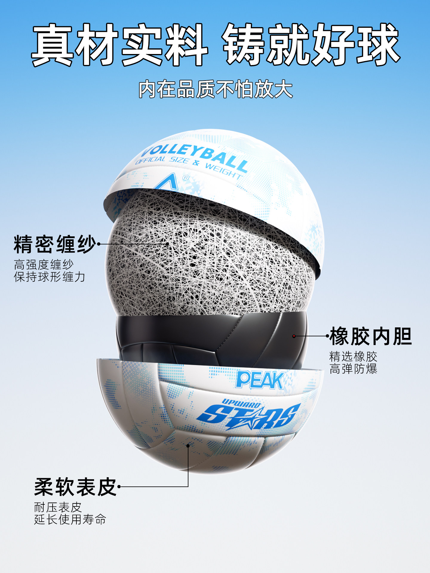 Peak Volleyball for Middle School Students, Special for Junior High and Elementary School Students, Competition Sports Exam, Genuine Soft and Hard Volleyball, Standard Model