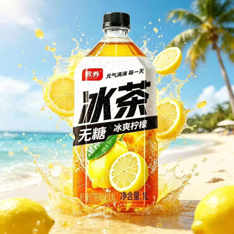 Iced Tea with Refreshing Lemon Flavor, 1000ml Bottled, Sugar-Free, Naturally Fresh and Full of Ice-Cold Energy