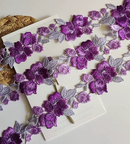Japanese Colorfulful Silver Glitter High-Quality Mercerized Cheongsam Embroider Water-Soluble Non-Elastic Lace Clothing Accessories 4cm Wide