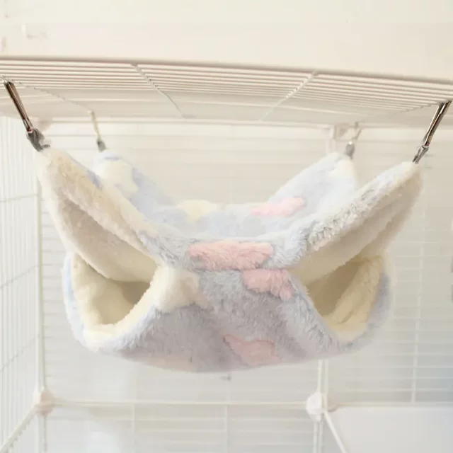 Double-Layer/Multi-Layer Faux Rabbit Fur Hammock Cotton Nest for Hamsters and Squirrels, Warm and Sturdy for Winter, Autumn and Winter Hammock