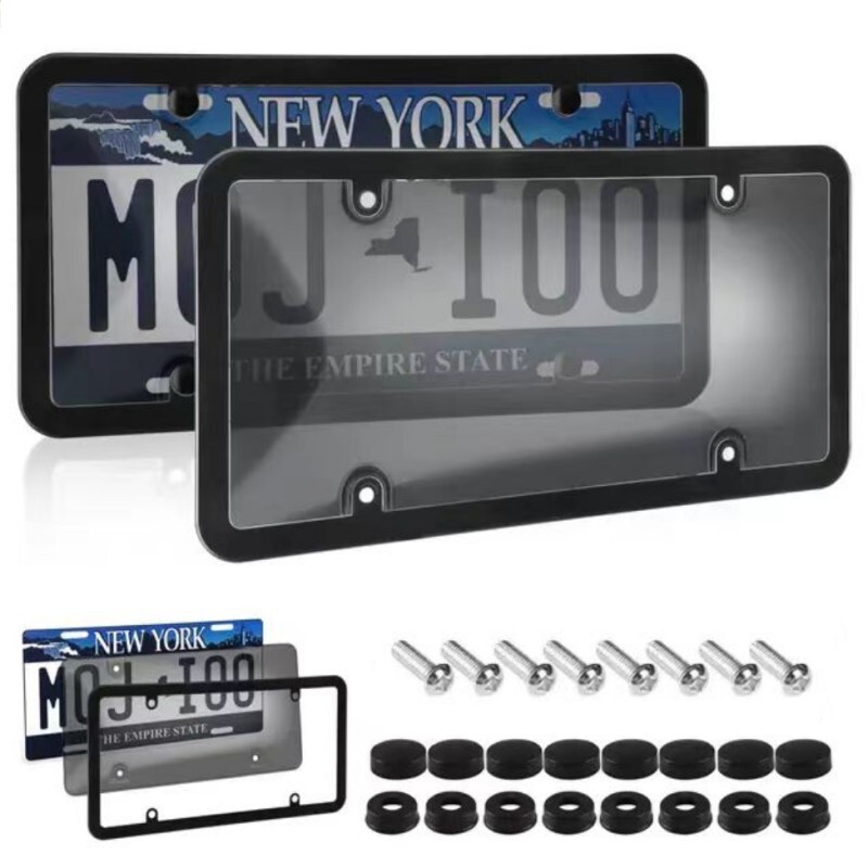 Cross-Border Modified American Standard Transparent License Plate Frame Plastic Metal Universal American Car Supplies License Plate Frame Amazon