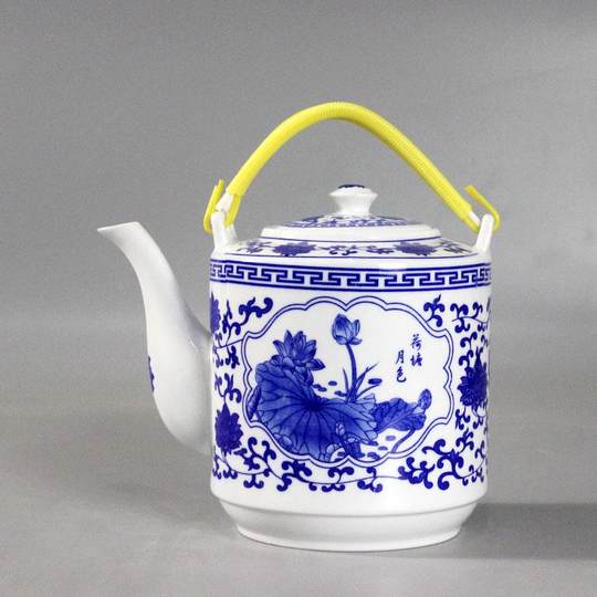 Ceramic Teapot, Cold Water Pitcher, Household Handle Kettle, Tea Brewing Pot, Jingdezhen Traditional Blue and White Porcelain, Large Summer Cold Water Pitcher